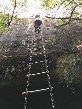 Chain ladder on hiking trail 5km away 